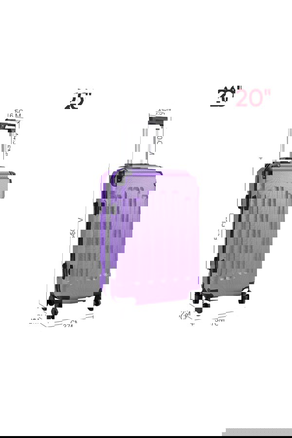 Living and Home Modern Hardside Spinner Suitcase with Combination Lock, 20" Purple