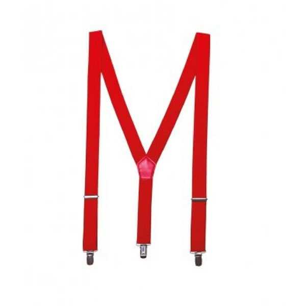 Premier Mens Clip On Braces - Red
