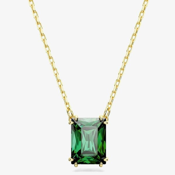 Swarovski Matrix Green Mixed Cuts Gold Tone Plated Necklace 5677141
