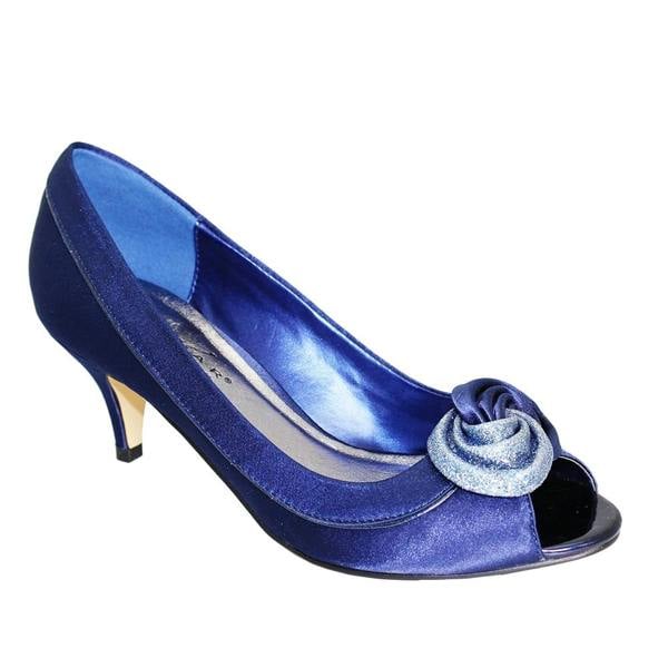 Lunar Womens/Ladies Ripley Satin Court Shoes - Navy