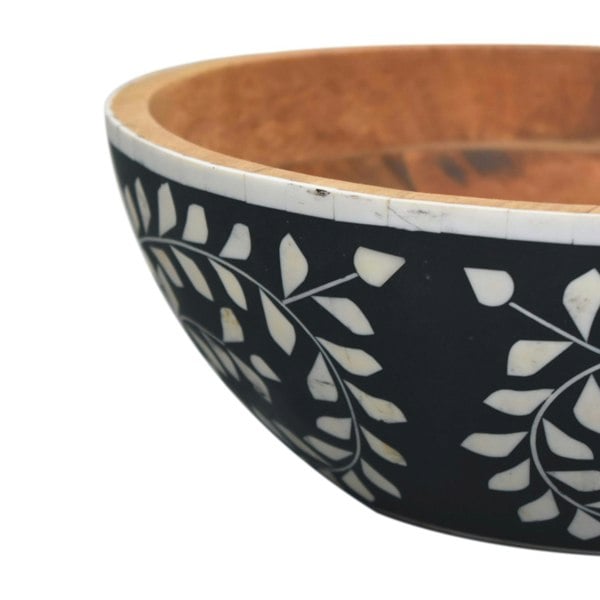 Artisan Furniture Floral Resin Inlay Bowl Set