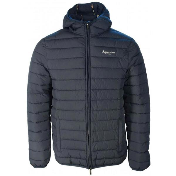 Aquascutum Mens Active Hooded Jacket - Navy Blue - 