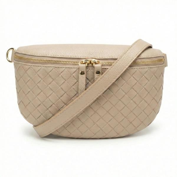 Elie Beaumont Woven Sling Bag Biscuit - Midi size