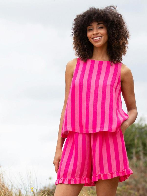 Kite Womens Askerswell Sleeveless Woven Top Azalea Stripe