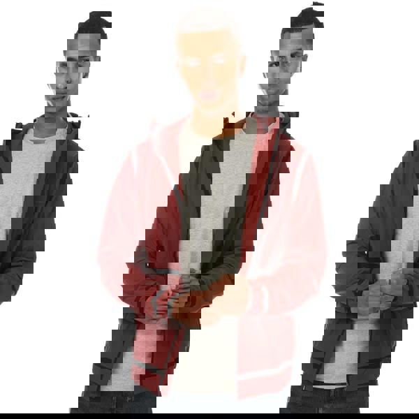 Lacoste Mens Lettering Light Hooded Jacket - Wine - 