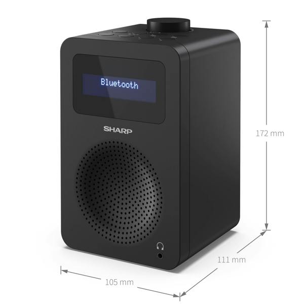Sharp DR-430 DAB Tokyo Digital Radio with Bluetooth - Midnight Black