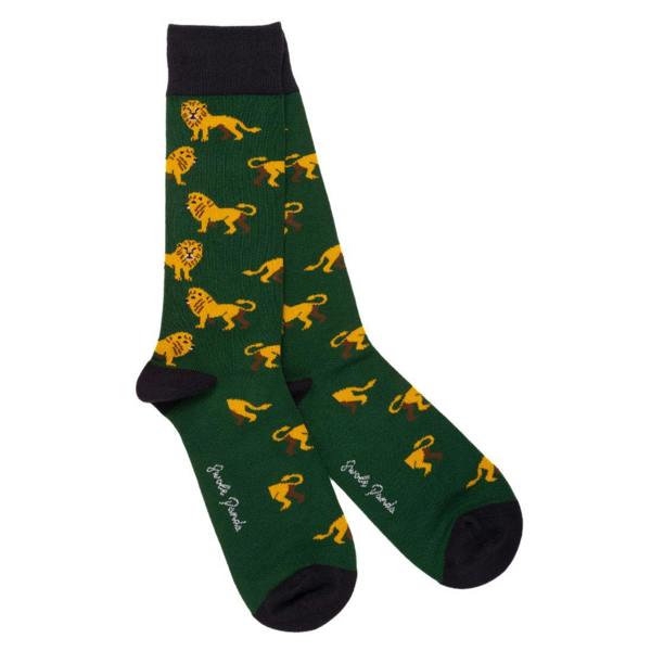 SWOLE PANDA 4-Pack Zoo Animals Bamboo Socks Gift Box, Red/Green/Blue/Navy