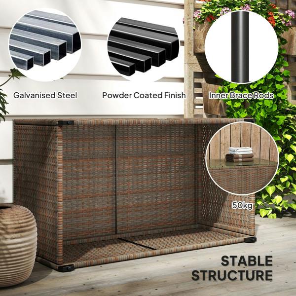 Wyld Haus Pata Rattan Brown Rattan Outdoor Coffee Table Glass Top