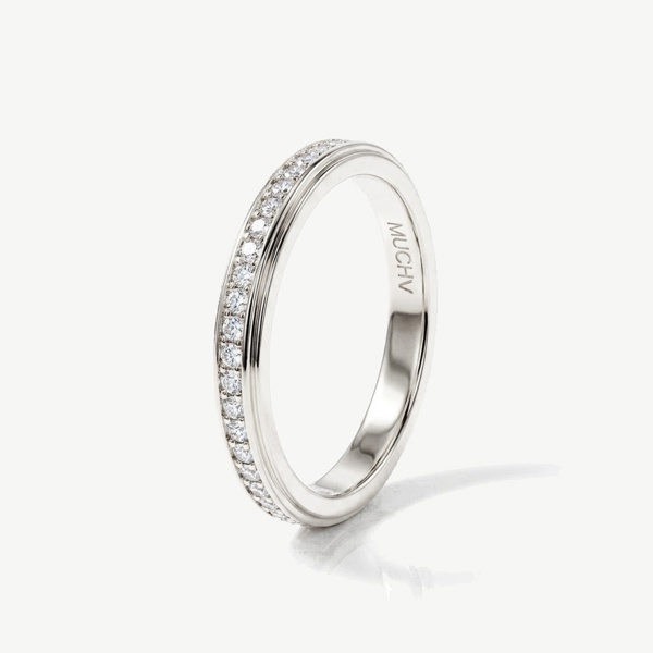MUCHV Thin Stacking Eternity Ring With Sparkling Stones