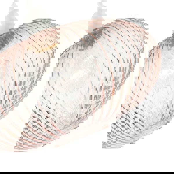 Modern Designer Soft Pink Line Ribbed Glass Oval Pendant Lamp Shade Image 3