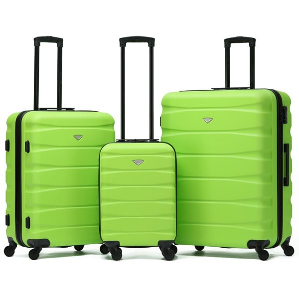 Flight Knight Set of 3 Hard Shell Suitcase Cabin & Check in Cases with TSA Lock