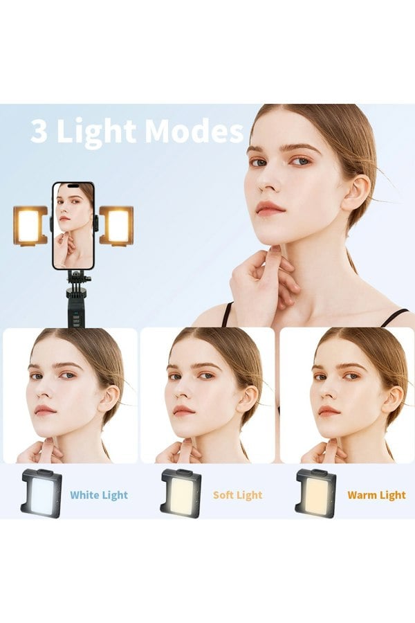 Living and Home Wireless Extendable Mobile Phone Selfie Stick Tripod with 2 Fill Lights