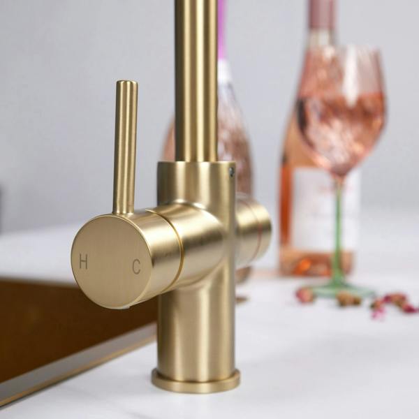 Impromta 3 in 1 Biometric Swan Neck Boiling Water Tap | Brushed Brass Finish