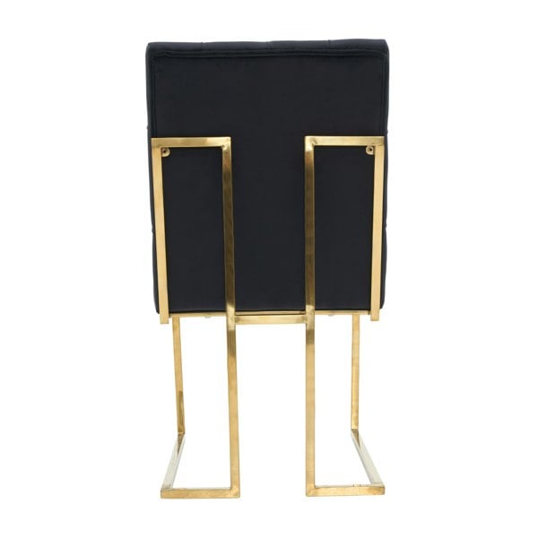 Life Interiors Single Siena Luxury Tufted Velvet Dining Chair with Gold Frame & Legs - Modern Upholstered Accent Chair