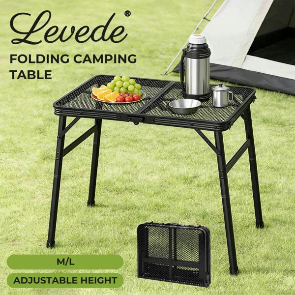 Levede Folding Camping Table Adjustable Height Aluminium Picnic Desk Portable