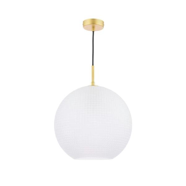 Pagazzi Lighting Daphne 1-Light Gold and Frosted Glass Pendant