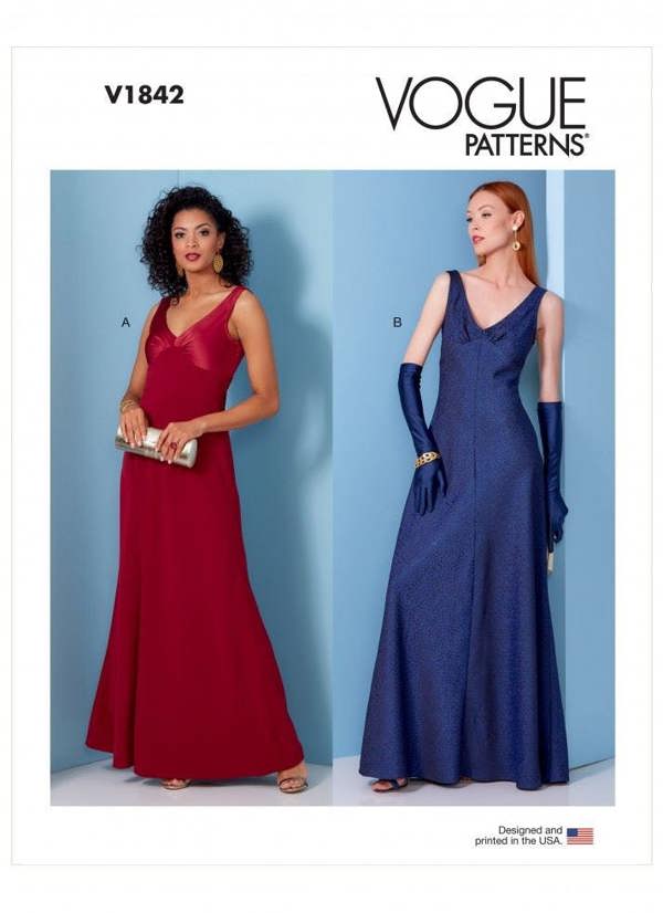 Vogue Sewing Pattern 1842, Dresses for Women, B5 (8-10-12-14-16) - Intermediate