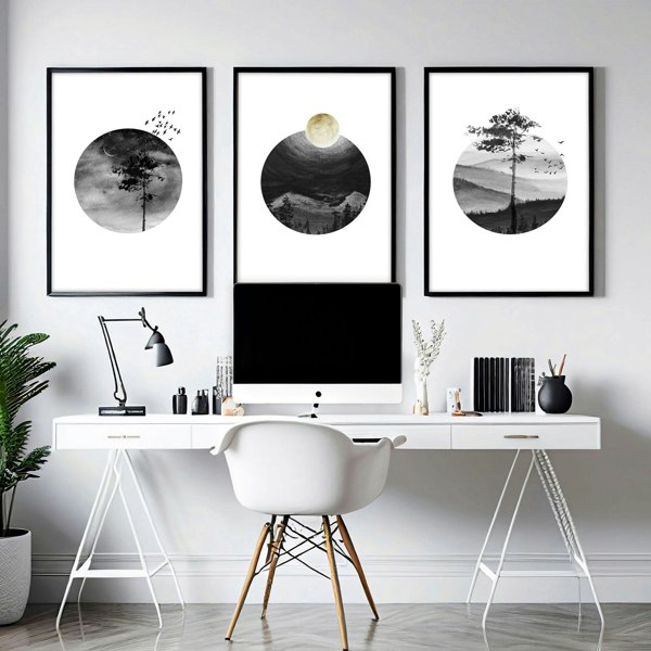 Office wall graphics | set of 3 Scandinavian wall art prints