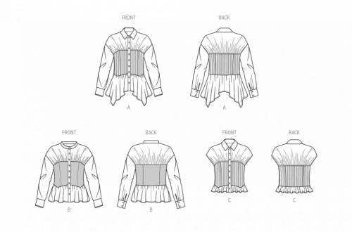 Simplicity Sewing Pattern 9821, Tops, Shirts for Women, H5 (6-8-10-12-14) - Intermediate
