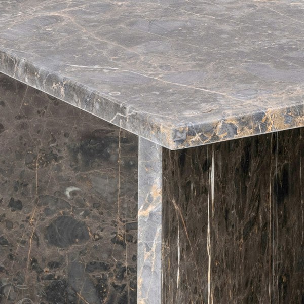 Furniture To Go Vega Square Coffee Table with Marron Marble Top 90cm
