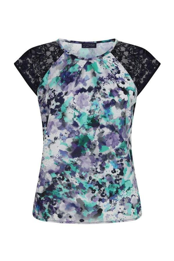 HotSquash Chiffon Top with Lace Sleeve
