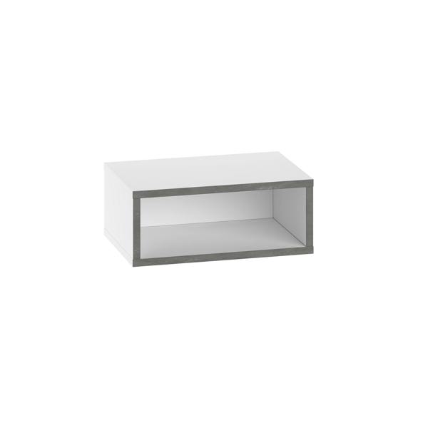 Decortie Modern Floating Bedside Table w/ LED Lights 45cm Wall-Mount Nightstand End Table Open Shelf Bedroom