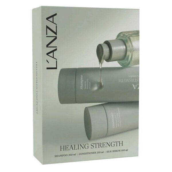 L'Anza Healing Strength Set - Shampoo, Conditioner + FREE Silk Serum