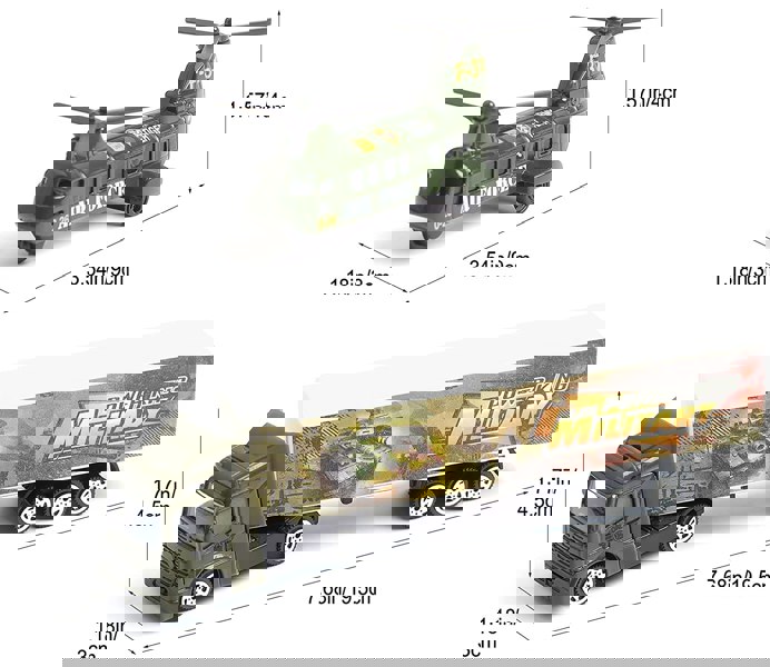 deAO Toys Die-Cast Rescue Truck Toy Set with a Carrier Truck with Map, and Accessories for Kids