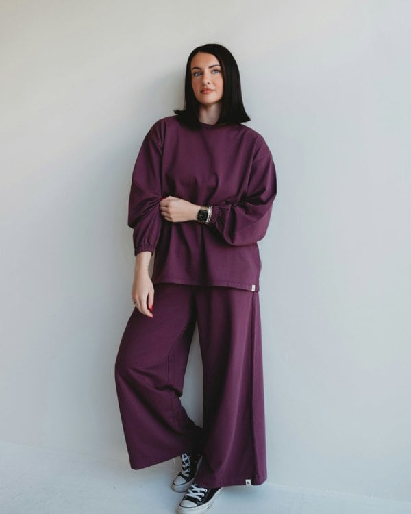 Oragnic cotton Ivy Purple Sweatshirt- image 3