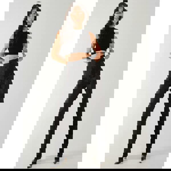 Pink Vanilla Plisse Flared Trousers