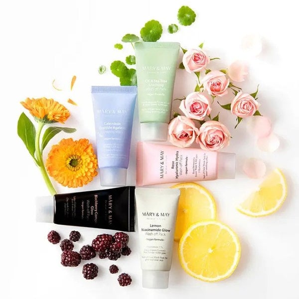 MARY & MAY Blackberry Complex Glow Wash Off Mask 30g (Travel Size)