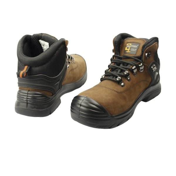 Grafters Men's Super Wide EEEE Fitting Safety Boots - Dark Brown