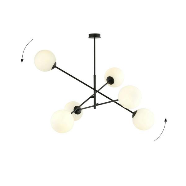 Emibig LINEAR Pendant lamp 6 x E14 Black with White Shade