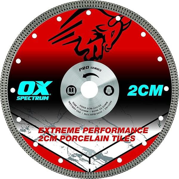 Ox Tools OX Pro 2CM Porcelain Cutting Blade - 230-22.23mm