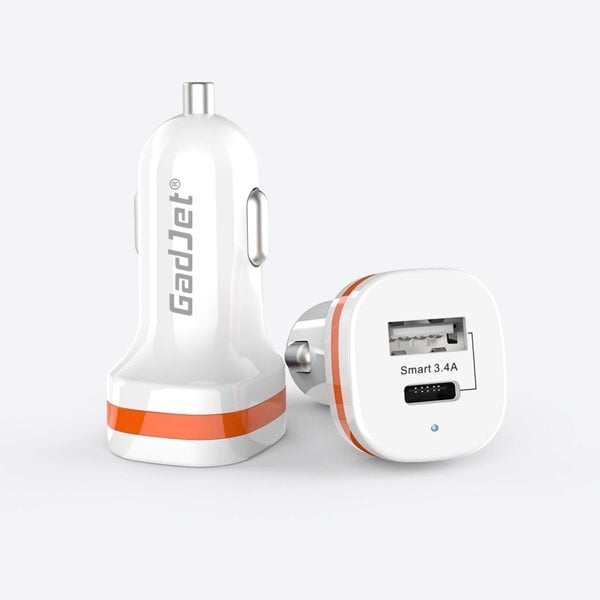 GadJet USB-C + USB-A Car Charger