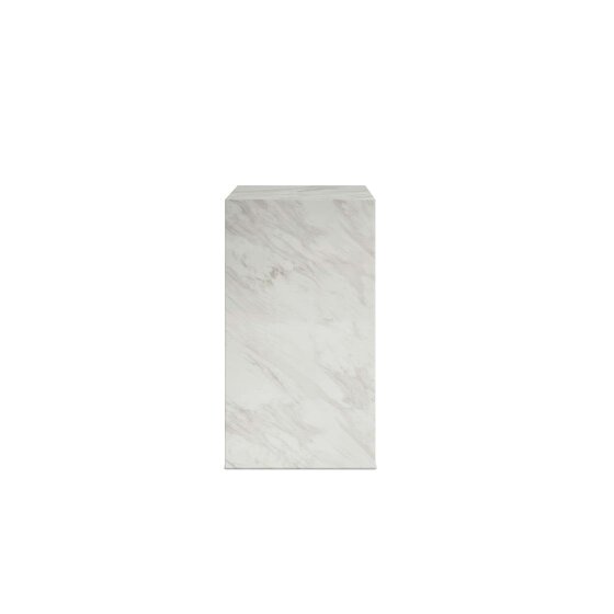 Wyld Haus Dingle White Marble Effect Small Pedestal Side table