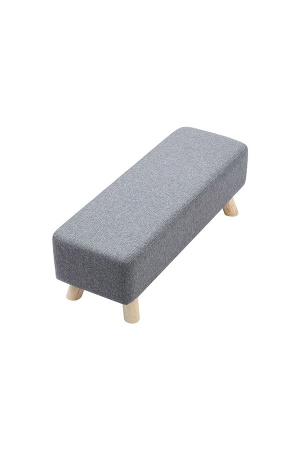 Living and Home 81cm W Grey Rectangular Tofu-shaped Footstool