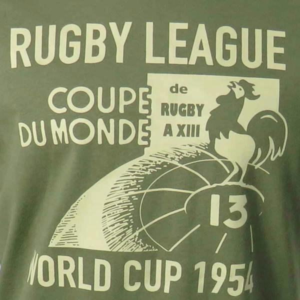 Ellis Rugby 1954 Rugby League World Cup Vintage Olive T-Shirt