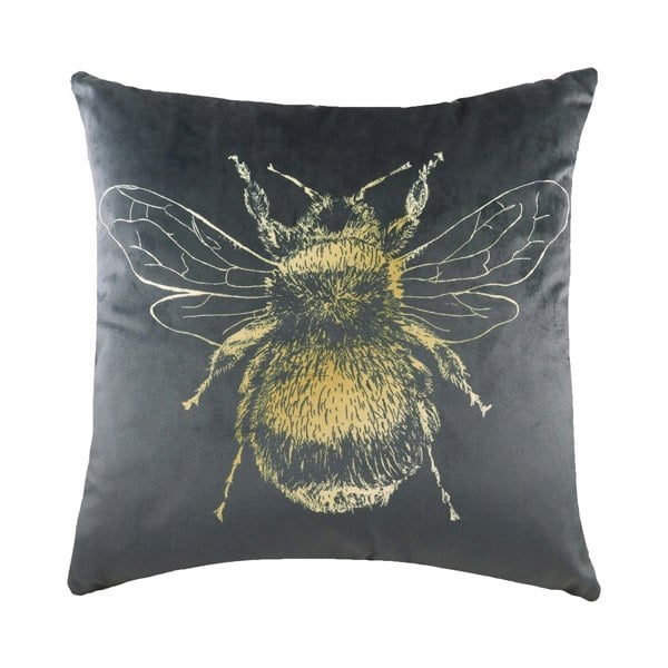 Evans Lichfield Bee Cushion Cover - Grey