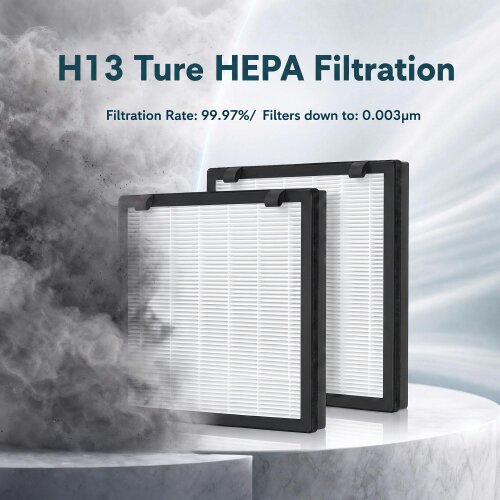 HOMCOM H13 True HEPA Replacement Filter for Air Purifier (823-096), 2 Pack