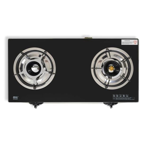 Portable camping gas hob suitable for caravan with 2 burners