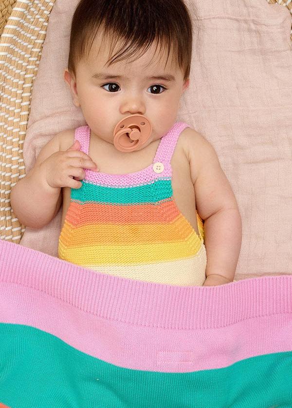 The Bonnie Mob Bobby - Pink Rainbow Stripe Shawl