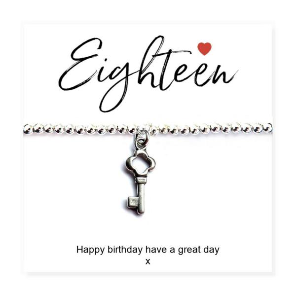 Aye Do Gifts 18th Birthday Stretch Beaded Bracelet & Card