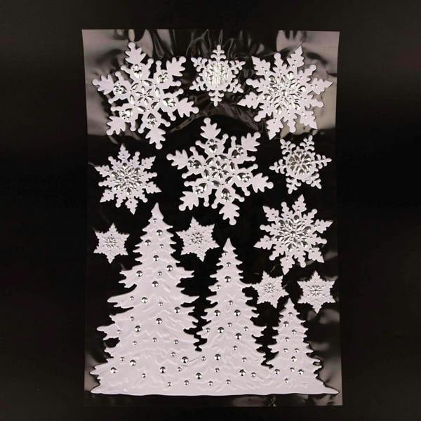 4 Pack 3D Christmas Window Stickers Snowy White and Silver Festive Scene Decorations image 7
