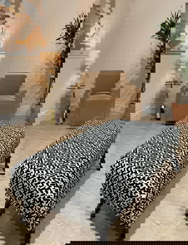 ISTOOLS Premium Eden Embossed Pattern Footstool Ottoman – Window Bay Seat & Multi-Use Coffee Table Bench (Non-Storage)