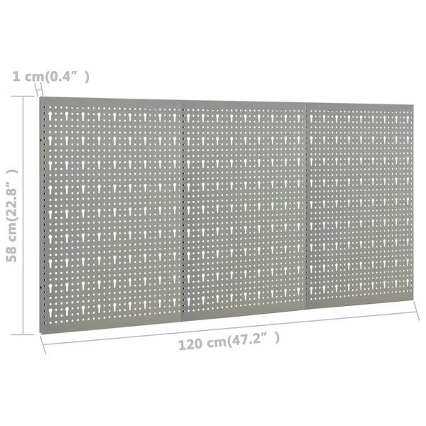 Berkfield Wall-mounted Peg Boards 3 pcs 40x58 cm Steel