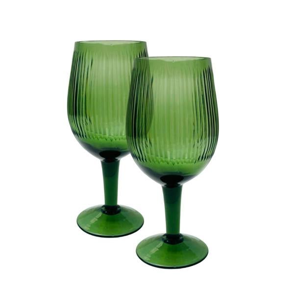 Culinary Concepts Emerald Glass Wine Glasses - Set of Two