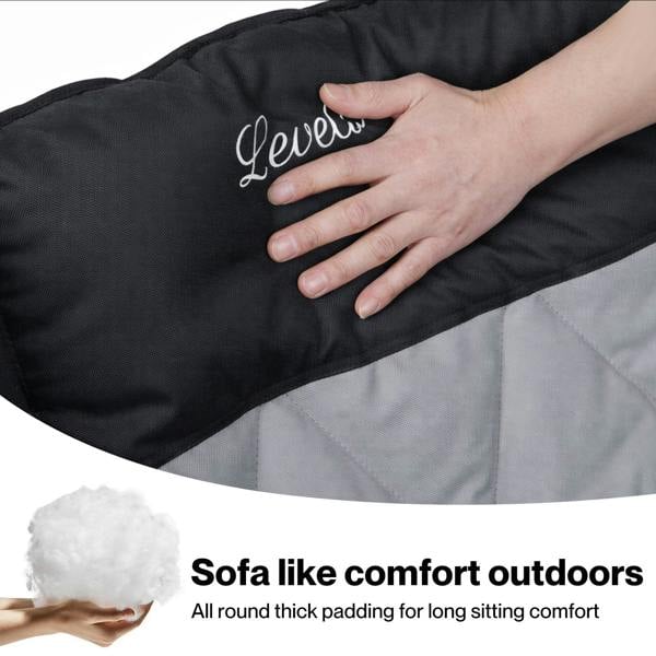 Levede Oversized Folding Camping Chair Padded with Cooler Bag Cup Holder 200KG