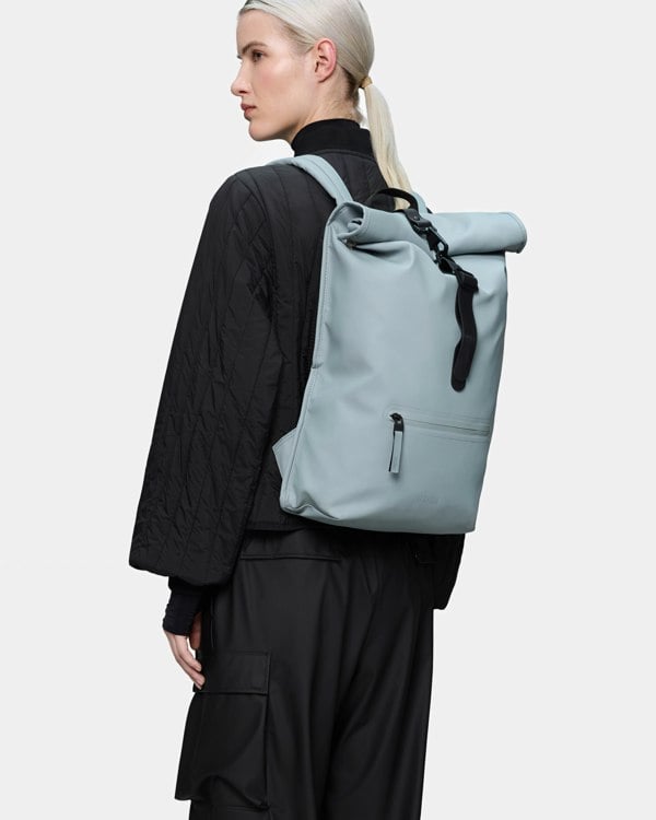 Rains Unisex Rolltop Rucksack - Pool 147 - CHO - Designer Unisex Bags