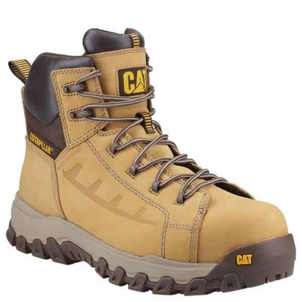 Caterpillar Mens Threshold Rebound Grain Leather Composite Toecap Safety Boots - Honey